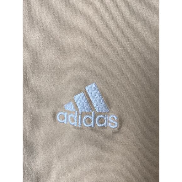 Adidas Tan 3-Stripe Logo Short Sleeve Cropped T-shirt Women's Large - Picture 4 of 8